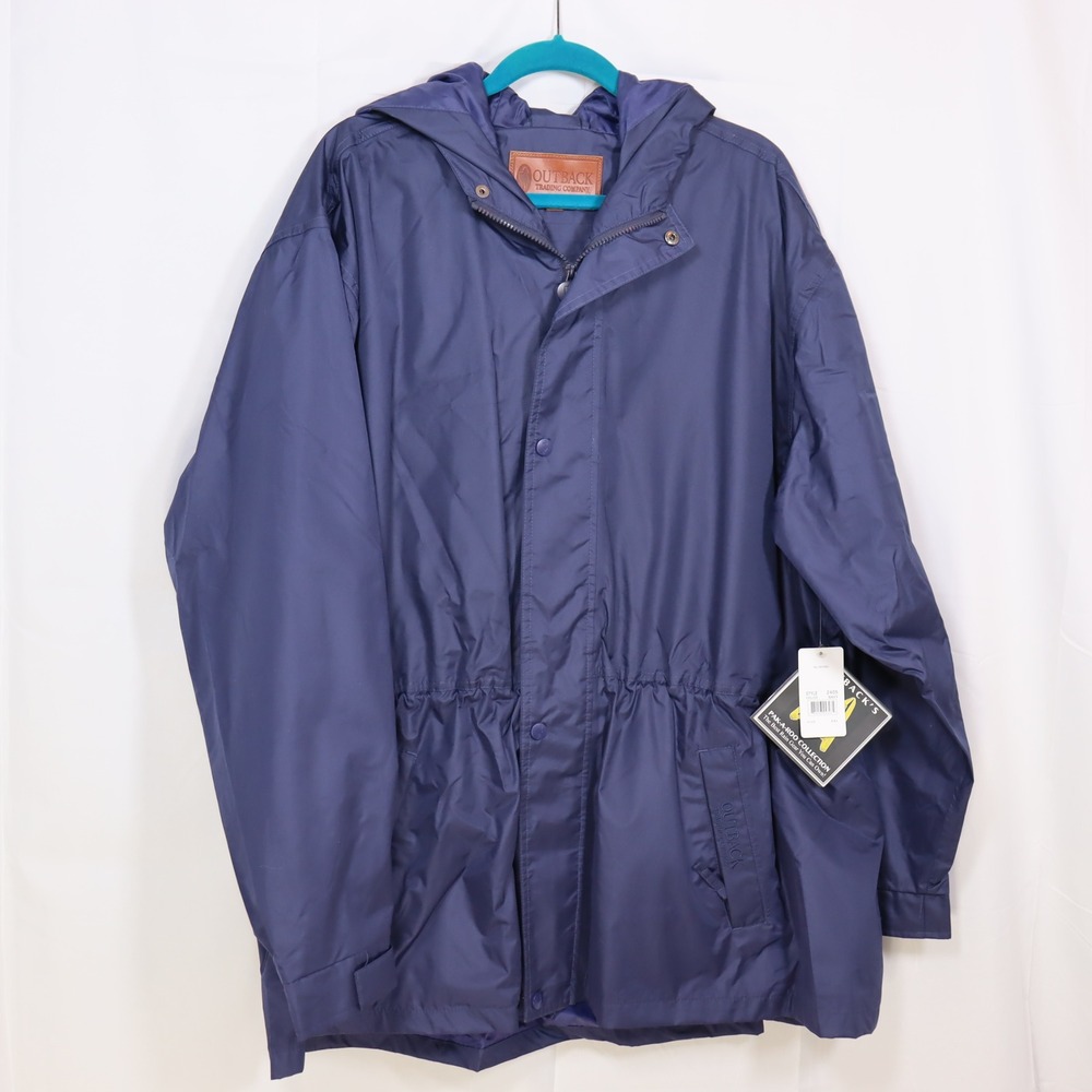 Outback Trading Company Pak-A-Roo Parka Men XXL Navy Blue Waterproof Rain Jacket